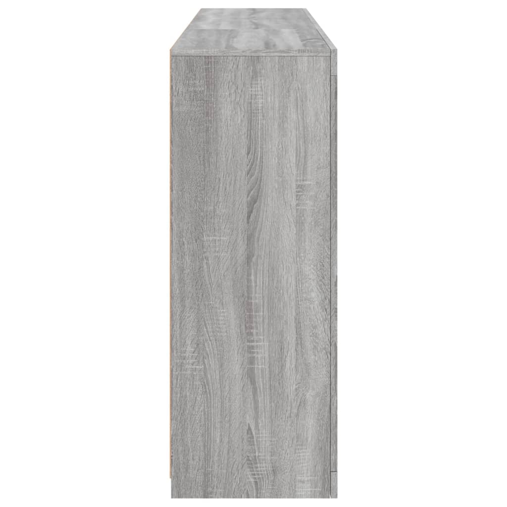 Sideboard with LED Lights Grey Sonoma 162x37x100 cm